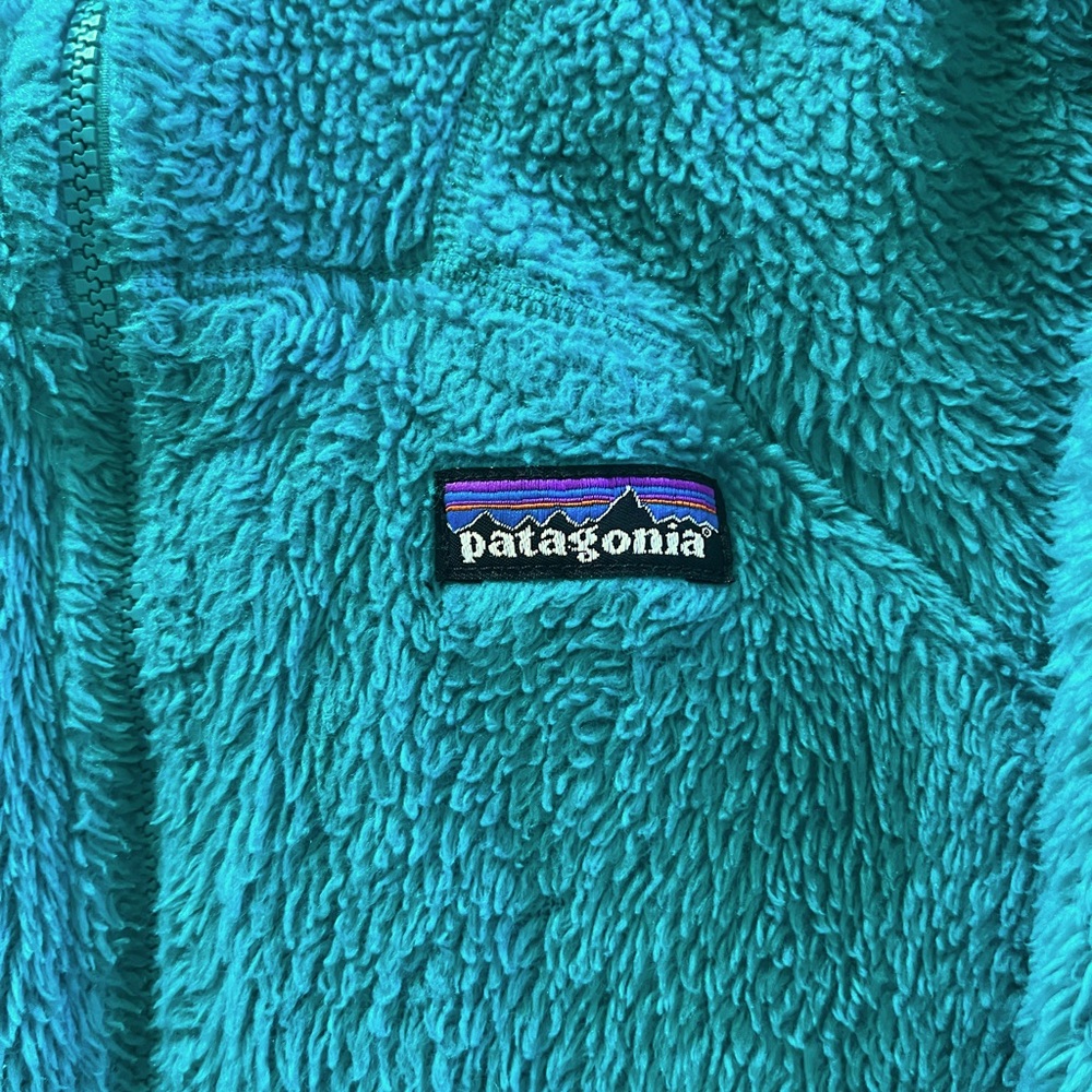 Patagonia Fleece R2 full zip hoodie size S in turquoise green